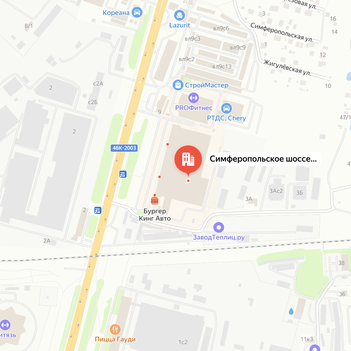 Московская область, г. Чехов, Симферопольское шоссе, д. 1, гипермаркет "Карусель"